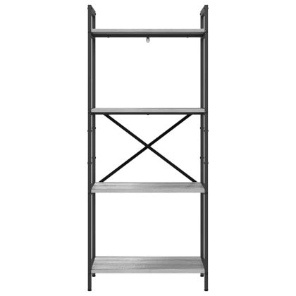 Рафт за книги Сив Сонома 56 x 34 x 133,5 см Инженерно дърво