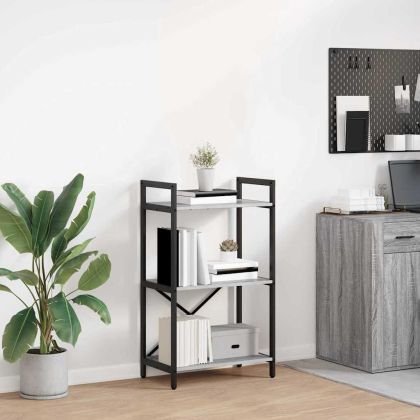 Рафт за книги Сив Сонома 56 x 34 x 96 см Инженерно дърво