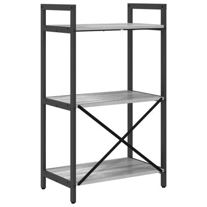 Рафт за книги Сив Сонома 56 x 34 x 96 см Инженерно дърво