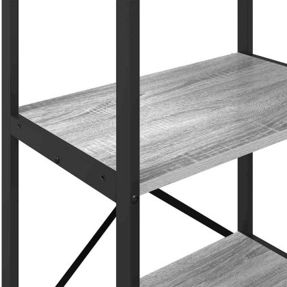 Рафт за книги Сив Сонома 56 x 34 x 96 см Инженерно дърво