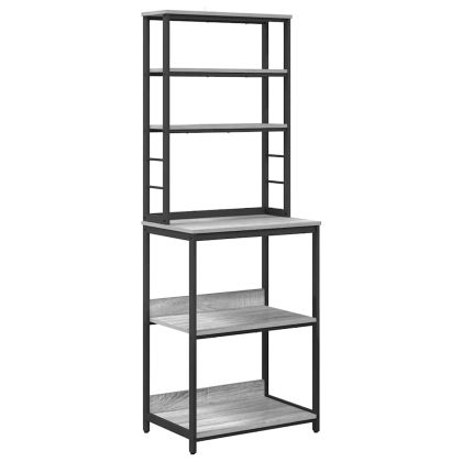 Кухненски рафт Сив Сонома 60 x 40 x 168 см Инженерно дърво