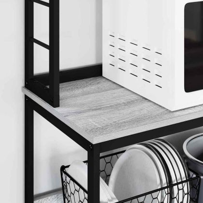 Кухненски рафт Сив Сонома 60 x 40 x 168 см Инженерно дърво