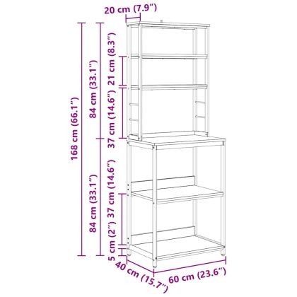 Кухненски рафт Дъб 60 x 40 x 168 см Инженерно дърво