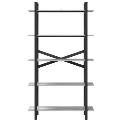 Рафт за книги Сив Сонома 100 x 33,5 x 178 см Инженерно дърво