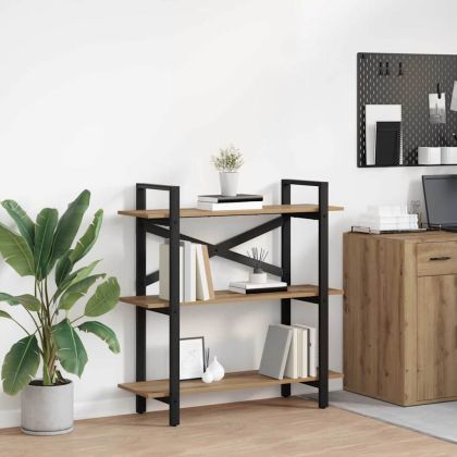 Рафт за книги Дъб 100 x 33,5 x 102 см Инженерно дърво