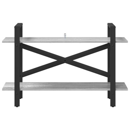 Рафт за книги Сив Сонома 100 x 33,5 x 64 см Инженерно дърво