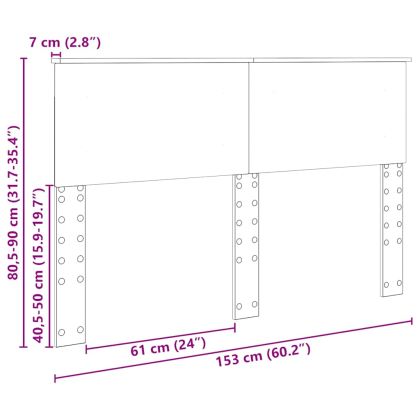 Облегалка за глава с таблото Кафяв дъб 150 cm Инженерно дърво