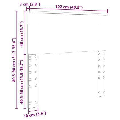 Облегалка за глава с таблото Бяло 100 cm Инженерно дърво