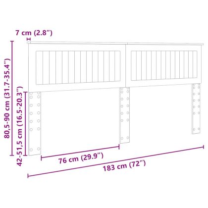 Облегалка за глава с таблото Сонома дъб 180 cm Инженерно дърво