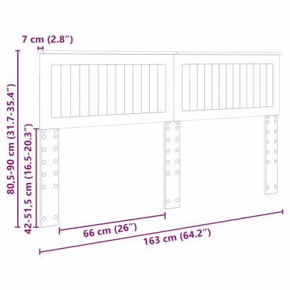 Облегалка за глава с таблото Кафяв дъб 160 cm Инженерно дърво