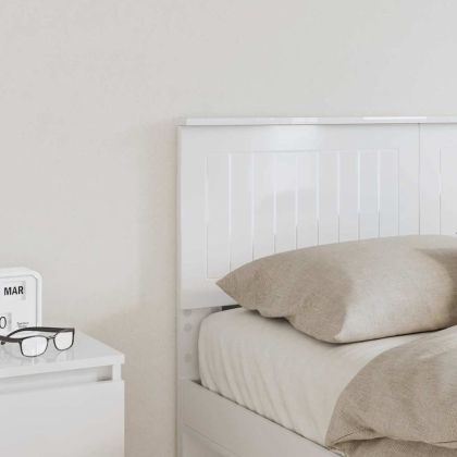 Облегалка за глава с таблото Гланц бяло 120 cm Инженерно дърво