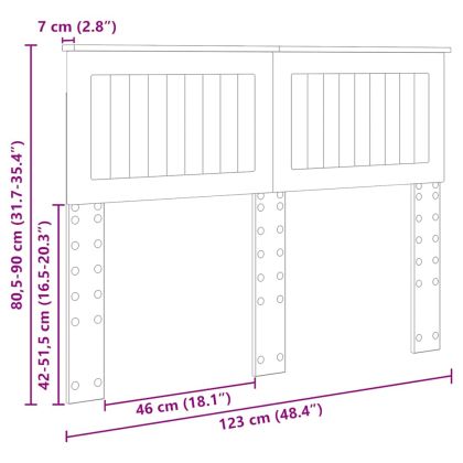 Облегалка за глава с таблото Кафяв дъб 120 cm Инженерно дърво