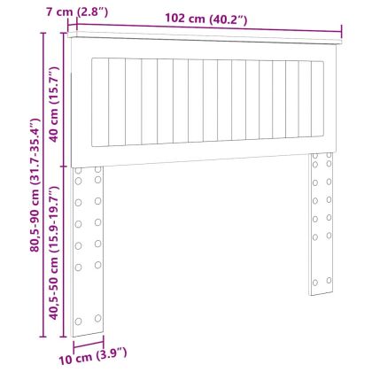 Облегалка за глава с таблото Бяло 100 cm Инженерно дърво