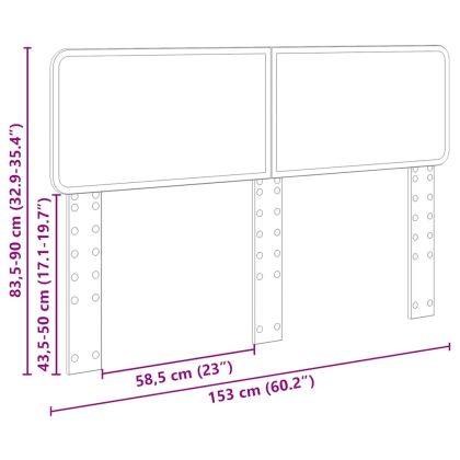 Облегалка за глава с таблото Бяло 150 cm Инженерно дърво