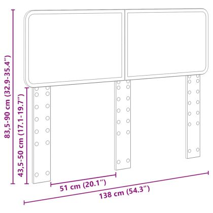 Облегалка за глава Циментено сиво 135 cm Инженерно дърво