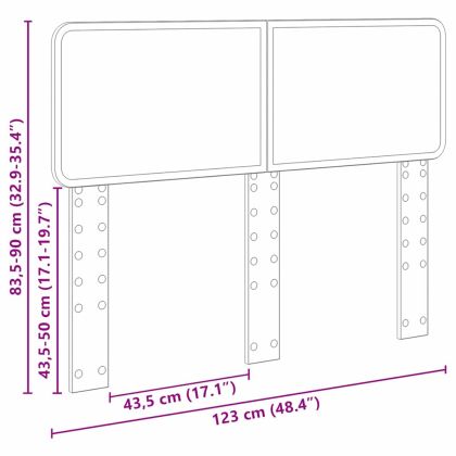 Облегалка за глава с таблото Кафяв дъб 120 cm Инженерно дърво