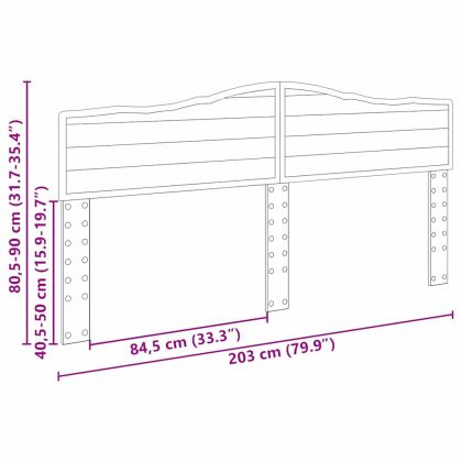 Облегалка за глава Циментено сиво 200 cm Инженерно дърво