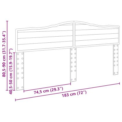 Облегалка за глава с таблото Сив Сонома 180 cm Инженерно дърво