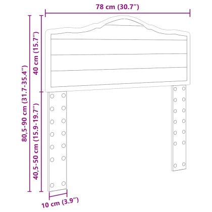 Облегалка за глава с таблото Бяло 75 cm Инженерно дърво