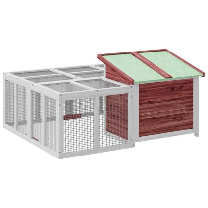 Клетка за зайци мока 144x123x67,5 см борово дърво масив