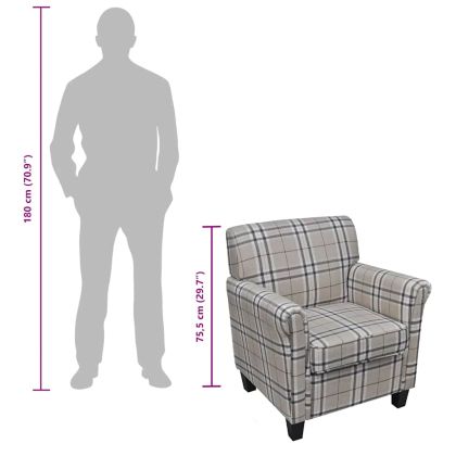 Кресло с възглавница, кремаво, текстил