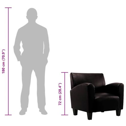 Кресло, тъмнокафяво, изкуствена кожа