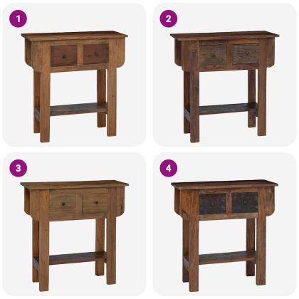 Конзолна маса, смесено рециклирано дърво, 80x35x80 см