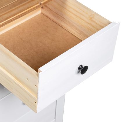 Сайдборд, бял, 46x40x89 см, бор, стил Панама