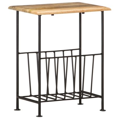 Поставка за списания 40x30x50 см мангово дърво масив и стомана