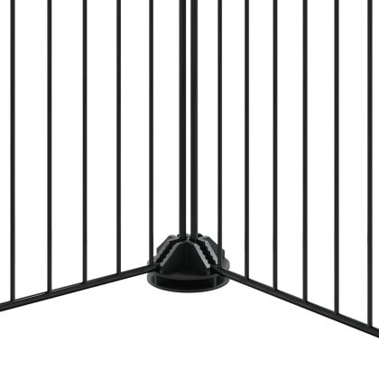 Клетка за животни с врата, 20 панела, черна, 35x35 см, стомана