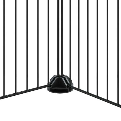 Клетка за животни с врата, 36 панела, черна, 35x35 см, стомана