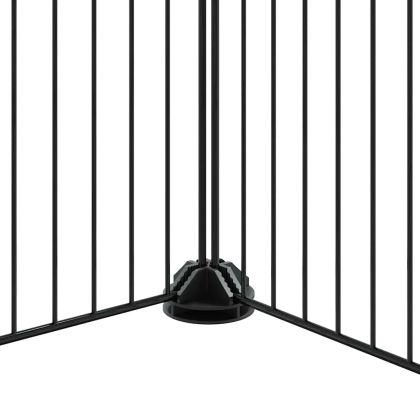 Клетка за животни с врата, 44 панела, черна, 35x35 см, стомана