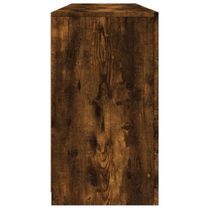 Сайдборд с LED светлини, oпушен дъб, 163x37x67 см