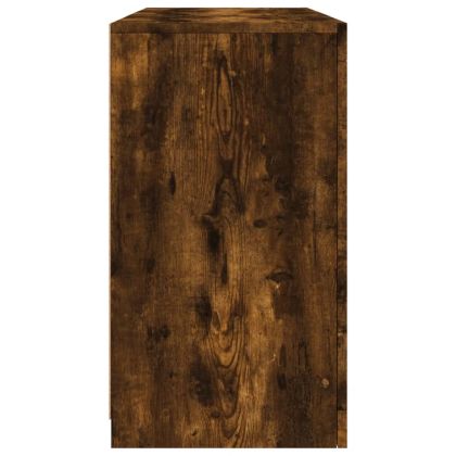 Сайдборд с LED светлини, oпушен дъб, 123x37x67 см