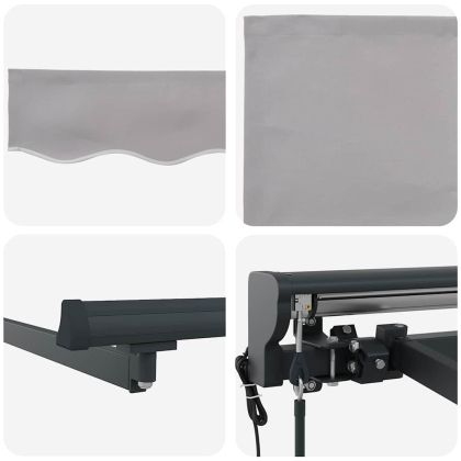 Сгъваем навес Светлосиво 300x250 см текстил