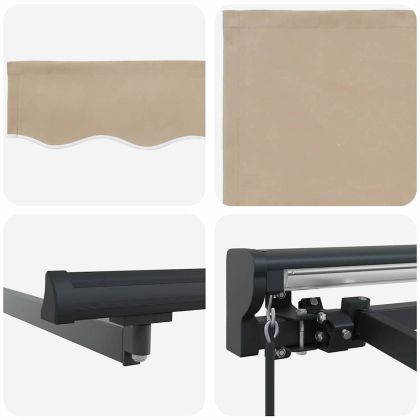 Сгъваем навес Бежово 350x250 см текстил