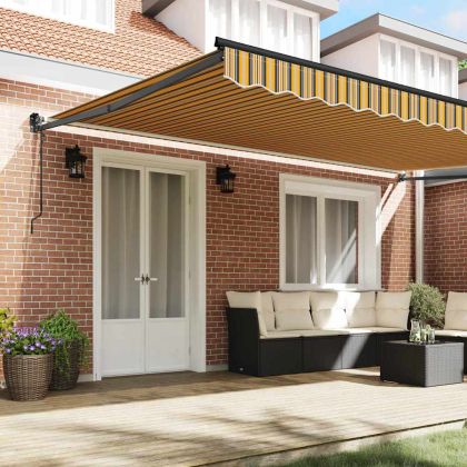 Сгъваем навес Многоцветен 500 × 300 cm Текстил и Метал