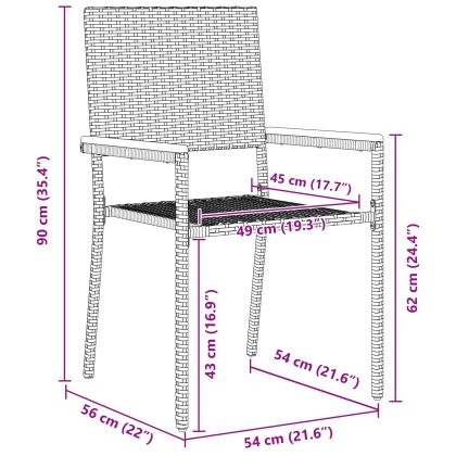 Комплект за хранене в градината 5 pcs Сив полиратан