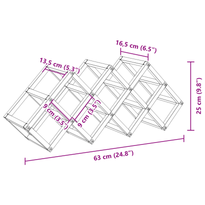 Винен рафт Черния дъб 63 x 16,5 x 25 см