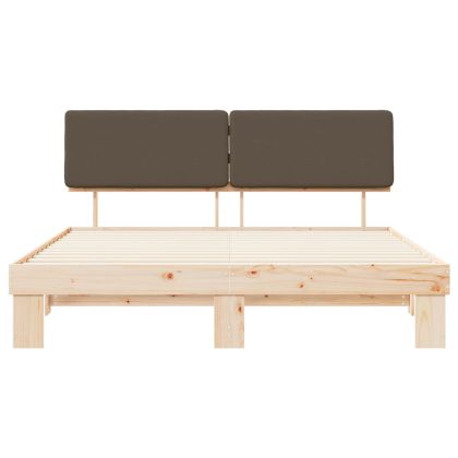 Леглова рамка с тапицирана гръбна част Таупе 180 x 200 cm