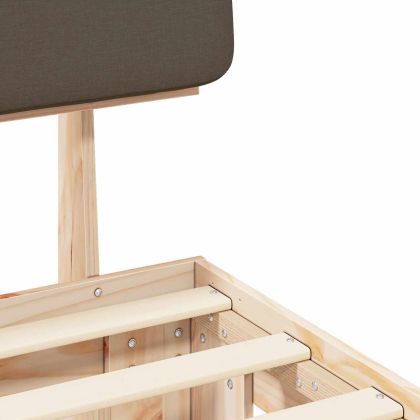 Леглова рамка с тапицирана гръбна част Таупе 180 x 200 cm