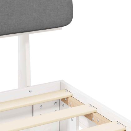 Леглова рамка с тапицирана гръбна част Светлосиво 180 x 200 cm