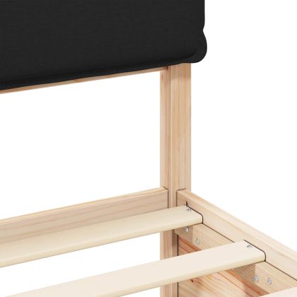 Леглова рамка с тапицирана гръбна част Черно 200 x 200 cm