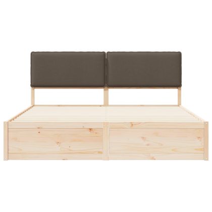 Леглова рамка с тапицирана гръбна част Таупе 200 x 200 cm