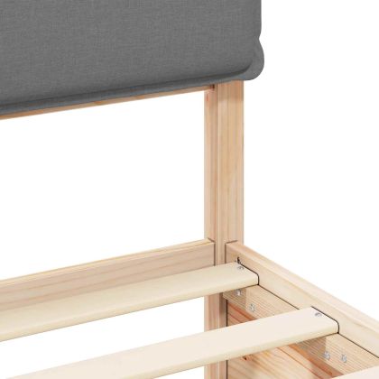 Леглова рамка с тапицирана гръбна част Светлосиво 180 x 200 cm