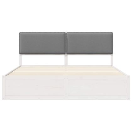 Леглова рамка с тапицирана гръбна част Светлосиво 180 x 200 cm