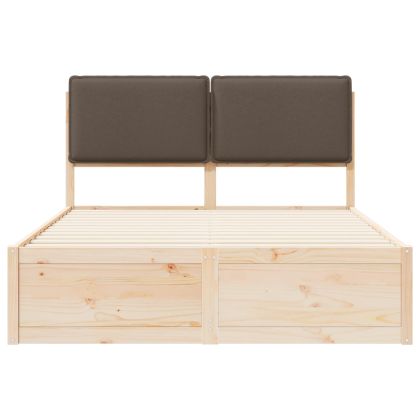 Леглова рамка с тапицирана гръбна част Таупе 150 x 200 cm