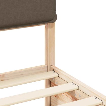 Леглова рамка с тапицирана гръбна част Таупе 150 x 200 cm