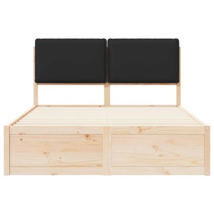 Леглова рамка с тапицирана гръбна част Черно 140 x 200 cm