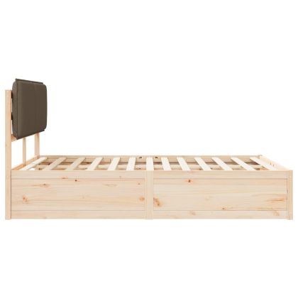 Леглова рамка с тапицирана гръбна част Таупе 140 x 200 cm